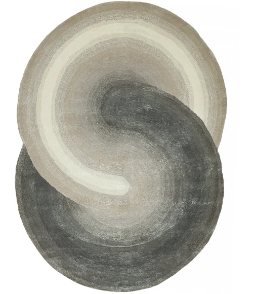 Exquisite Rugs Mitomo Charcoal/Ivory 72785X7 SHAPE 5ft.X7ft. SHAPE Novelty Rug