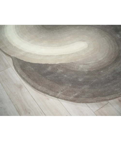 Exquisite Rugs Mitomo Charcoal/Ivory 72785X7 SHAPE 5ft.X7ft. SHAPE Novelty Rug