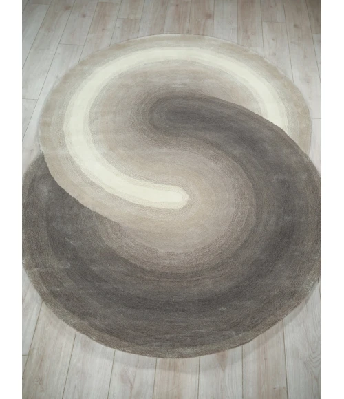 Exquisite Rugs Mitomo Charcoal/Ivory 72785X7 SHAPE 5ft.X7ft. SHAPE Novelty Rug