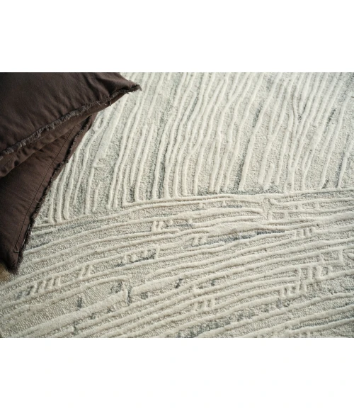 Exquisite Rugs Entro Silver/Ivory 73181X16 1ft.X1ft.6in. Rect. Rug