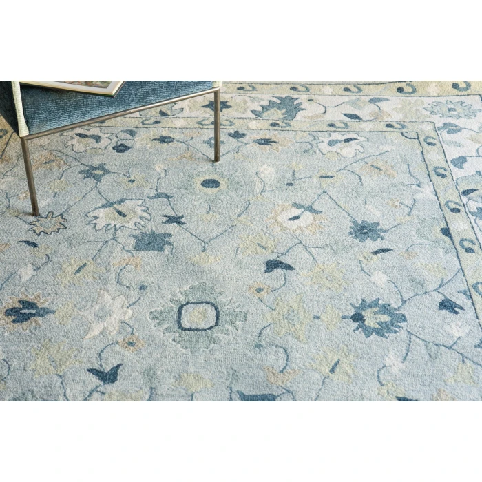 Exquisite Rugs Elegance Light Blue/Ivory/Navy 735312X15 12ft.X15ft. Rect. Rug
