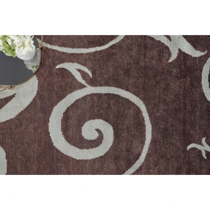 Exquisite Rugs Antique Weave Ziegler Brown/Light Blue 82329X126 9ft.X12ft.6in. Rect. Rug