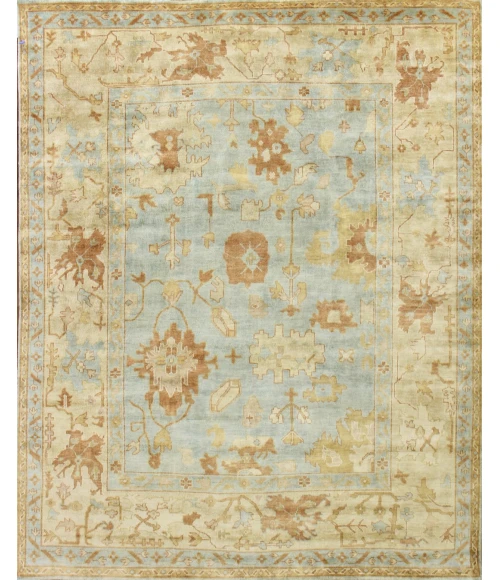 Exquisite Rugs Antique Weave Oushak Dark Blue/Beige 91616X9 6ft.X9ft. Rect. Rug