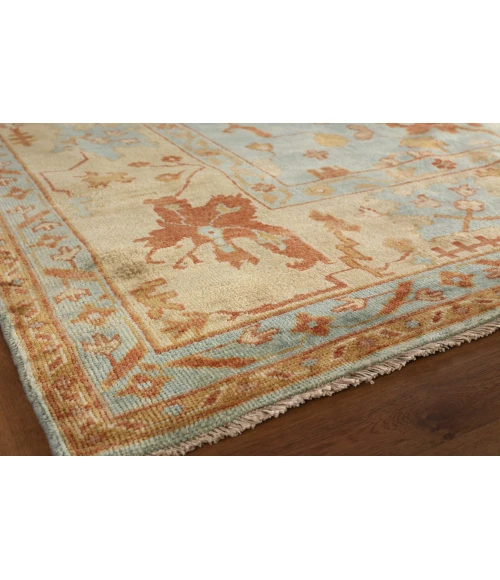 Exquisite Rugs Antique Weave Oushak Dark Blue/Beige 91616X9 6ft.X9ft. Rect. Rug