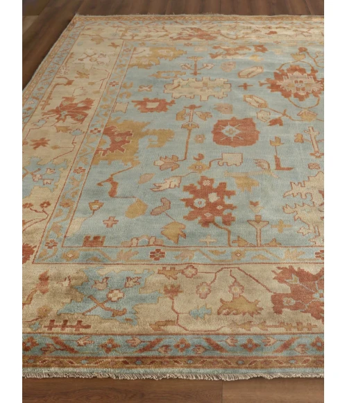 Exquisite Rugs Antique Weave Oushak Dark Blue/Beige 91616X9 6ft.X9ft. Rect. Rug