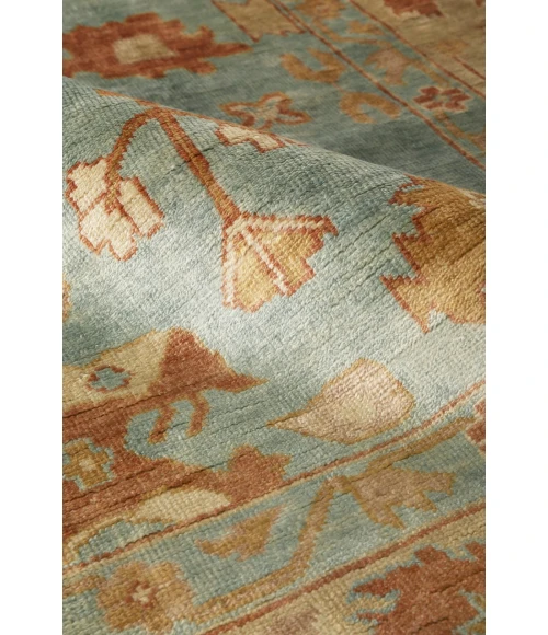 Exquisite Rugs Antique Weave Oushak Dark Blue/Beige 91616X9 6ft.X9ft. Rect. Rug