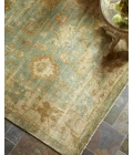 Exquisite Rugs Antique Weave Oushak Dark Blue/Beige 91616X9 6ft.X9ft. Rect. Rug