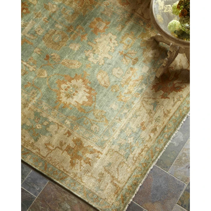 Exquisite Rugs Antique Weave Oushak Dark Blue/Beige 916115X20 15ft.X20ft. Rect. Rug