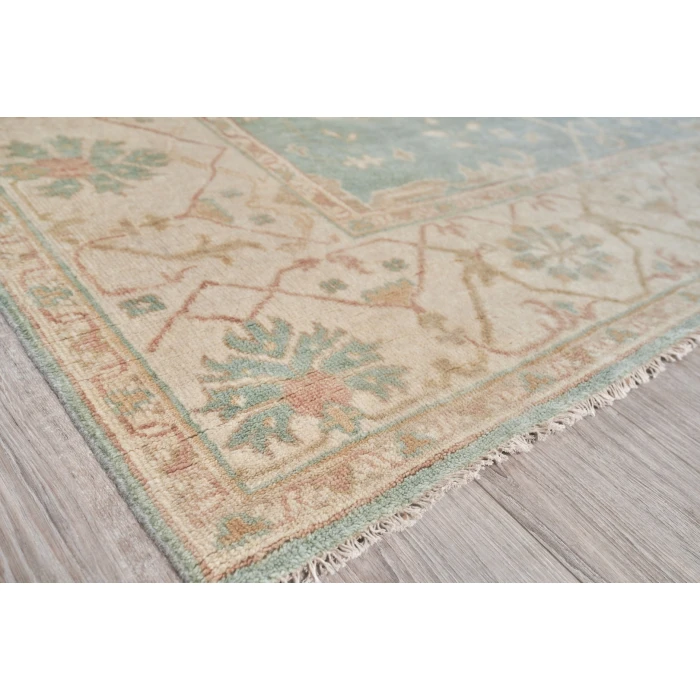 Exquisite Rugs Antique Weave Oushak Blue/Ivory 92149X12 9ft.X12ft. Rect. Rug