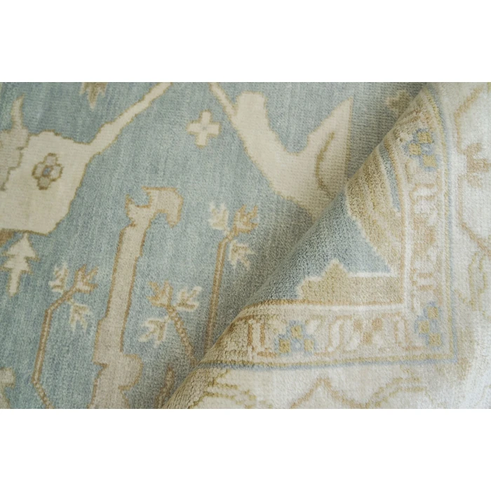 Exquisite Rugs Antique Weave Oushak Blue/Ivory 92149X12 9ft.X12ft. Rect. Rug