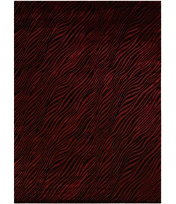 Exquisite Rugs Wilderness Black/Red 938056X8 5ft.6in.X8ft. Rect. Rug