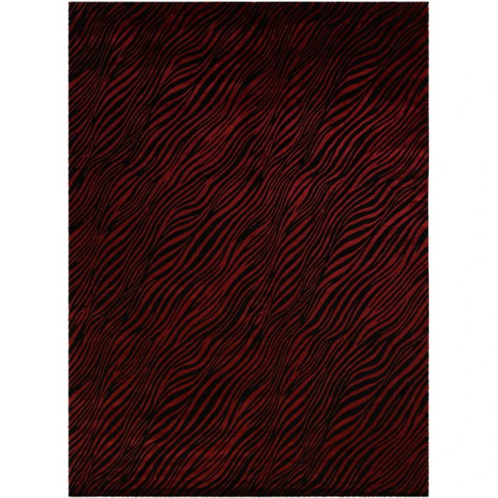 Exquisite Rugs Wilderness Black/Red 938056X8 5ft.6in.X8ft. Rect. Rug
