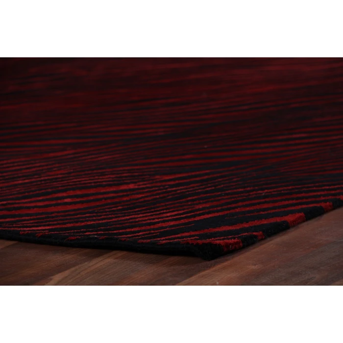 Exquisite Rugs Wilderness Black/Red 938056X8 5ft.6in.X8ft. Rect. Rug