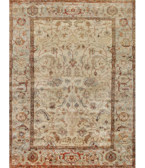 Exquisite Rugs Antique Weave Serapi Ivory/Light Blue 93911X16 1ft.X1ft.6in. Rect. Rug