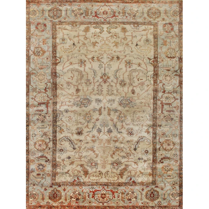 Exquisite Rugs Antique Weave Serapi Ivory/Light Blue 93918X10 8ft.X10ft. Rect. Rug