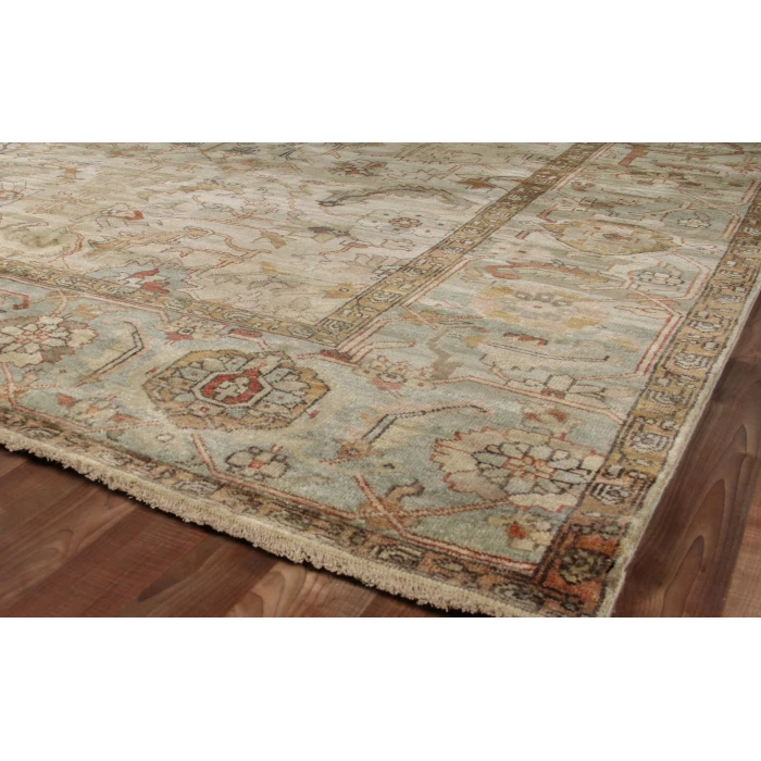 Exquisite Rugs Antique Weave Serapi Ivory/Light Blue 93918X10 8ft.X10ft. Rect. Rug