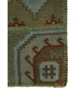 Exquisite Rugs Flatweave Green 957756X8 5ft.6in.X8ft. Rect. Rug