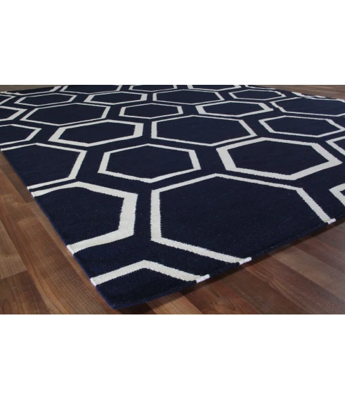 Exquisite Rugs Flatweave Navy/White 969510X14 10ft.X14ft. Rect. Rug