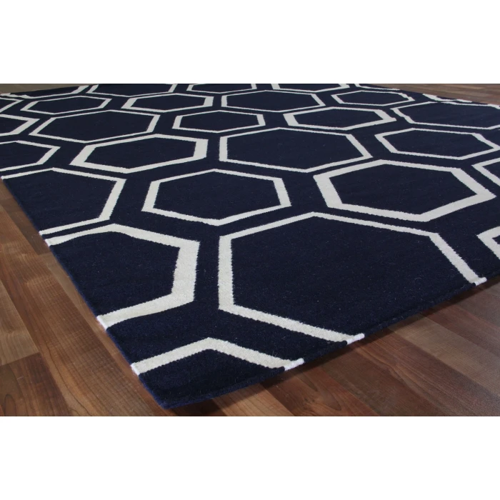 Exquisite Rugs Flatweave Navy/White 969510X14 10ft.X14ft. Rect. Rug