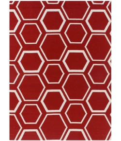 Exquisite Rugs Flatweave Red/White 96975X8 5ft.X8ft. Rect. Rug