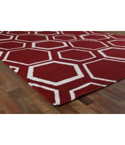 Exquisite Rugs Flatweave Red/White 96975X8 5ft.X8ft. Rect. Rug