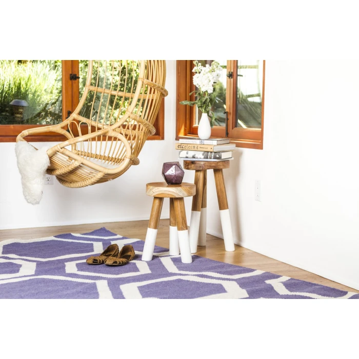Exquisite Rugs Flatweave Purple/White 97005X8 5ft.X8ft. Rect. Rug