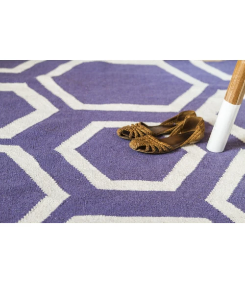 Exquisite Rugs Flatweave Purple/White 97005X8 5ft.X8ft. Rect. Rug