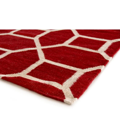 Exquisite Rugs Flatweave Red/White 97065X8 5ft.X8ft. Rect. Rug