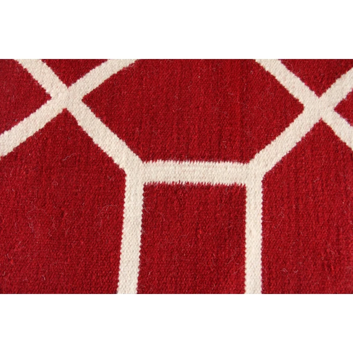 Exquisite Rugs Flatweave Red/White 97065X8 5ft.X8ft. Rect. Rug