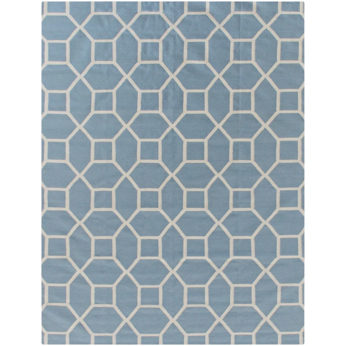 Exquisite Rugs Druggets Turquoise/White 97085X8 5ft.X8ft. Rect. Rug