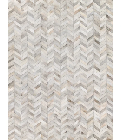 Exquisite Rugs Natural Hide White/Silver 97611X16 1ft.X1ft.6in. Rect. Rug