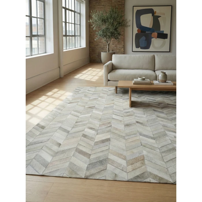 Exquisite Rugs Natural Hide White/Silver 9761116X146 11ft.6in.X14ft.6in. Rect. Rug