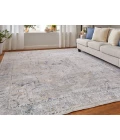 Feizy Pasha BEIGE/BLUE PAS39M5F 6 ft. 7 in. X 9 ft. 6 in. Rectangle Rug