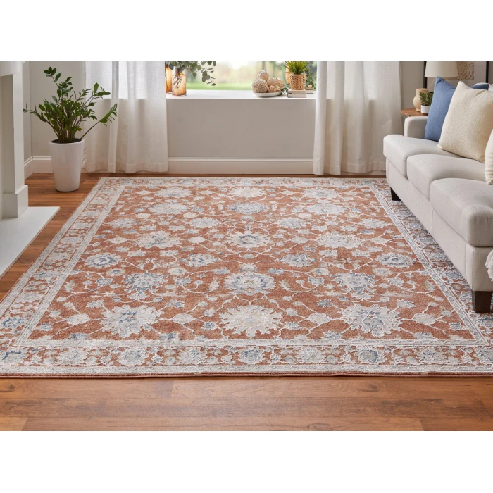 Feizy Pasha TERRACOTTA/IVORY PAS39M7F 9 ft. 0 in. X 12 ft. 8 in. Rectangle Rug