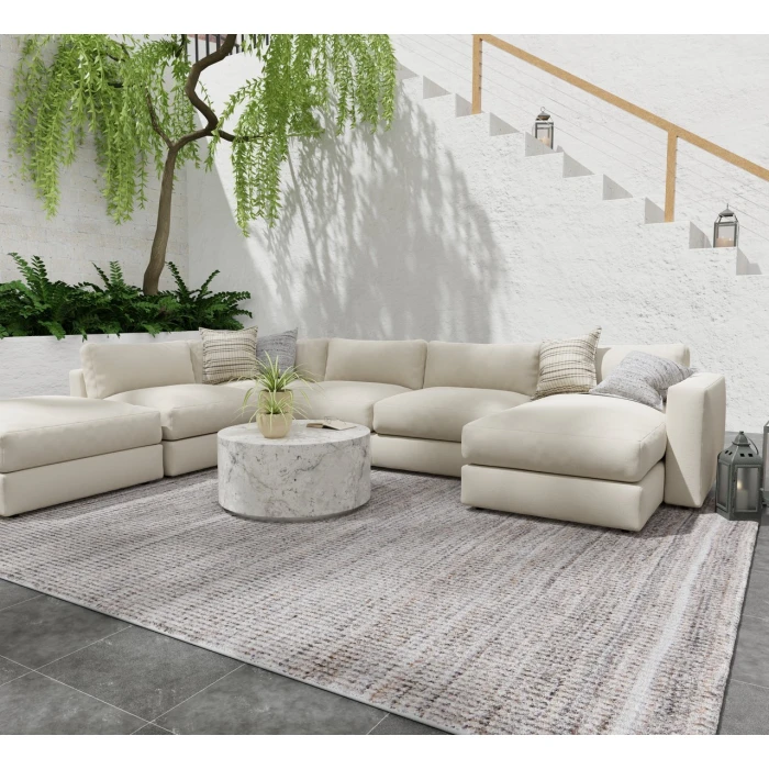 Feizy Limerick Gray/Brown T37T8022 8ft. x 10ft. Rect. Rug