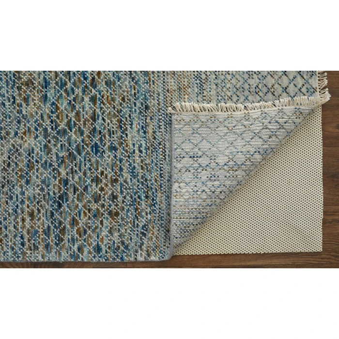 Feizy Branson Blue/Ivory/Brown BRN69BQF 8ft. x 8ft. Round Rug