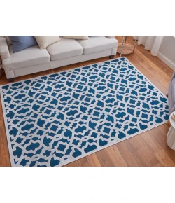 Feizy Saphir Mira TEAL/WHITE 6803495F 9 ft. 8 in. X 12 ft. 7 in. Rectangle Rug
