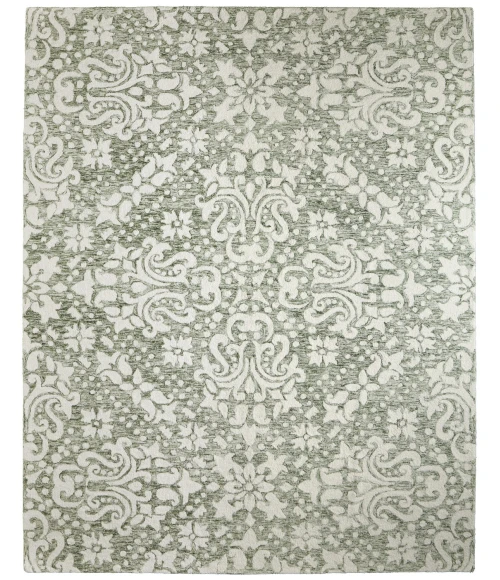 Feizy Belfort Ivory/Green 8698A28F 10 ft. X 14 ft. Rect. Rug