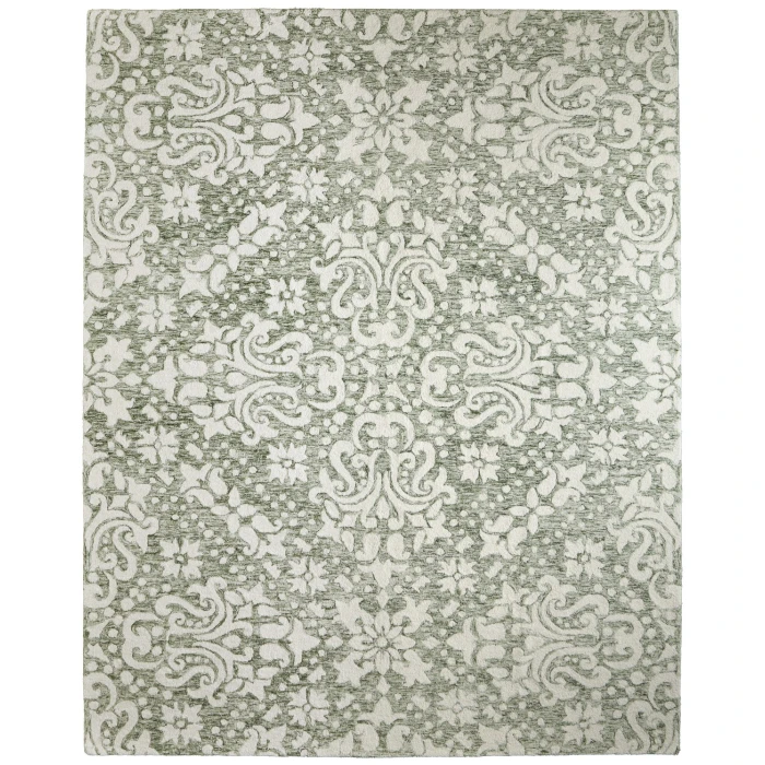 Feizy Belfort Ivory/Green 8698A28F 12 ft. X 15 ft. Rect. Rug