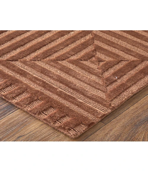 Feizy Channels CINNAMON 2877276F 5 ft. 6 in. X 8 ft. 6 in. Rectangle Rug