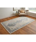 Feizy Camellia BLUE/IVORY CMA39K9F 4 ft. 3 in. X 6 ft. 3 in. Rectangle Rug