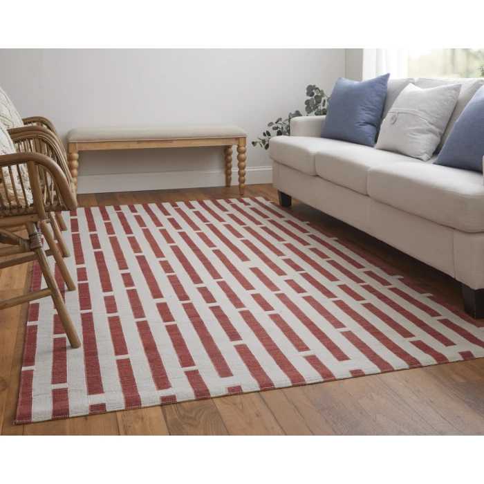 Feizy Bermuda II Red/Ivory 7520783F 9ft. x 12ft. Rect. Rug