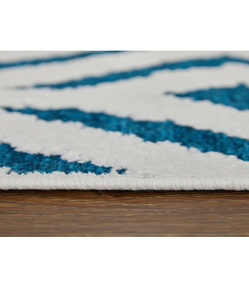 Feizy Saphir Mira TEAL/WHITE 6803490F 9 ft. 8 in. X 12 ft. 7 in. Rectangle Rug