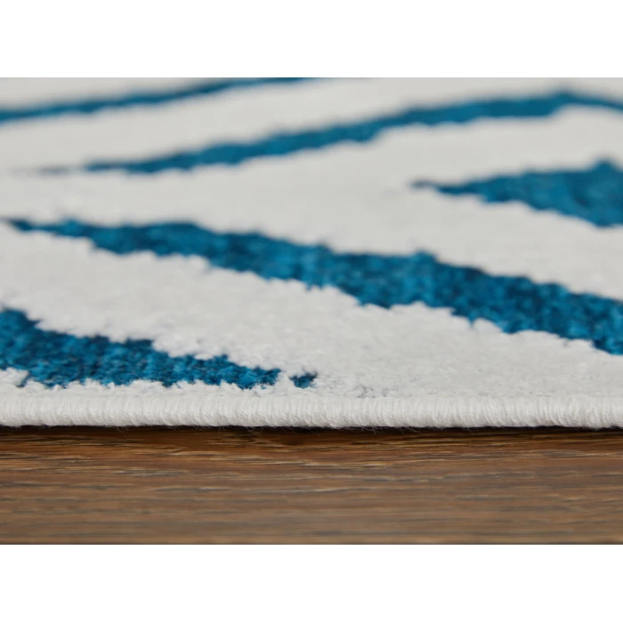 Feizy Saphir Mira TEAL/WHITE 6803490F 9 ft. 8 in. X 12 ft. 7 in. Rectangle Rug