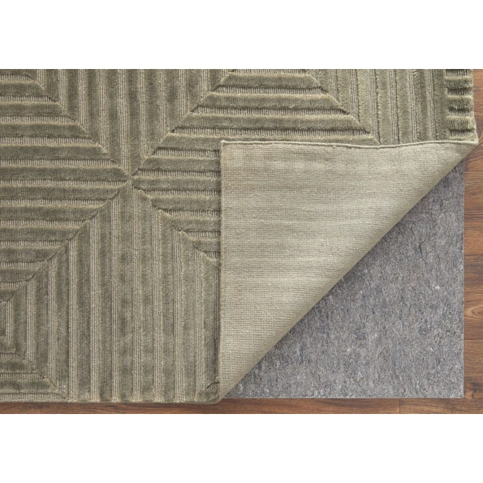 Feizy Channels Green/Taupe/Blue 2877276F 9ft.6in. x 13ft.6in. Rect. Rug