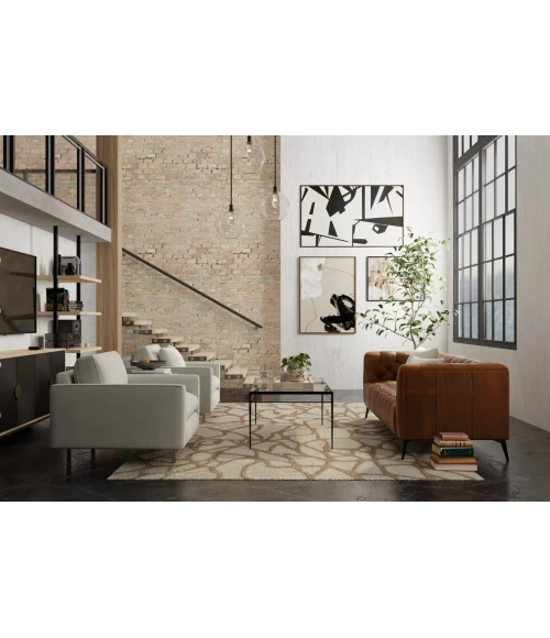 Feizy Kimball Ivory/Brown/Tan KIM8A32F 9ft. x 12ft. Rect. Rug