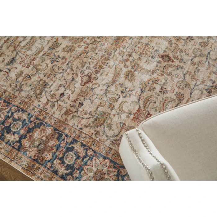Feizy Pearson Ivory/Tan/Blue PRS39SEF 5ft. x 7ft.6in. Rect. Rug