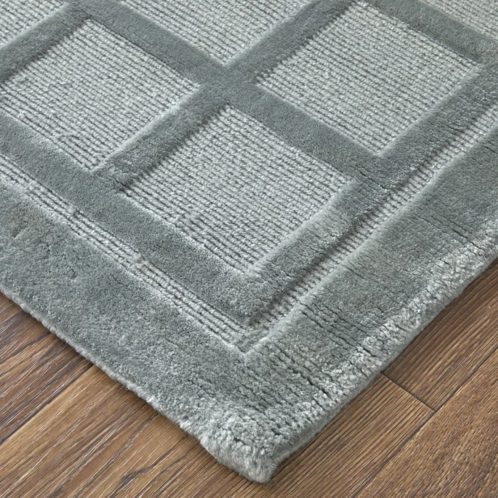Feizy Channels AQUA 2877278F 7 ft. 9 in. X 9 ft. 9 in. Rectangle Rug