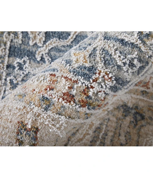 Feizy Pasha BLUE/IVORY PAS39M4F 9 ft. 0 in. X 12 ft. 8 in. Rectangle Rug