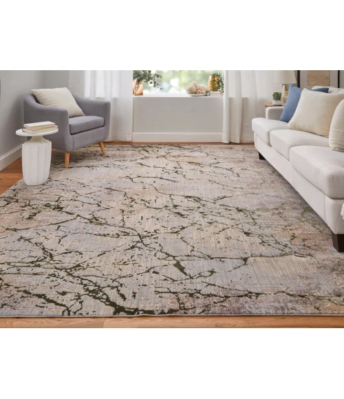 Feizy Pryor GREEN/MULTI PRY39NEF 5 ft. X 8 ft. Rectangle Rug